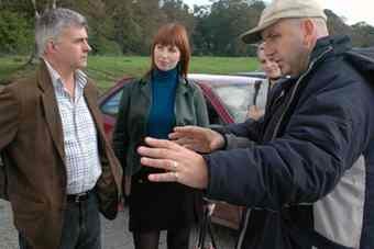 On location, directing