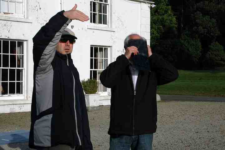 On location, directing