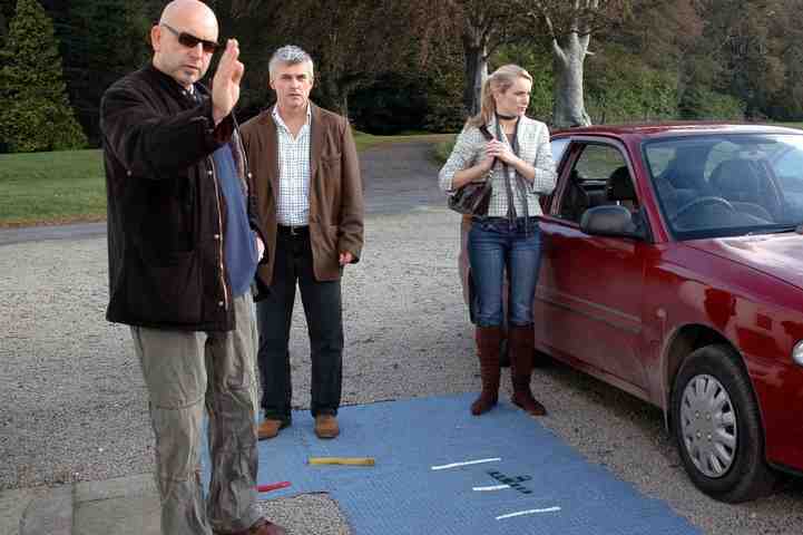 On location, directing